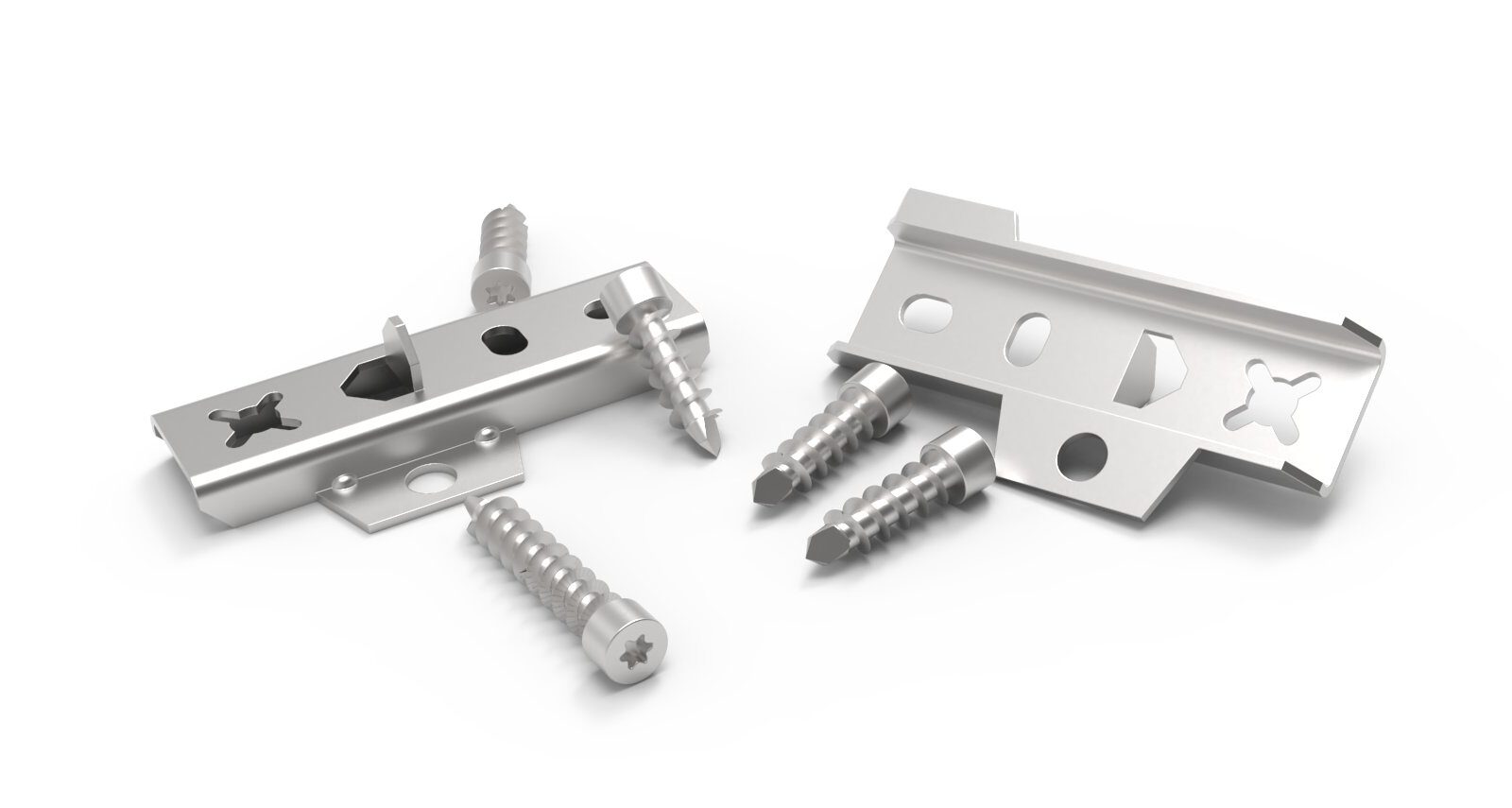 BioMaderas Clips Edelstahl silber